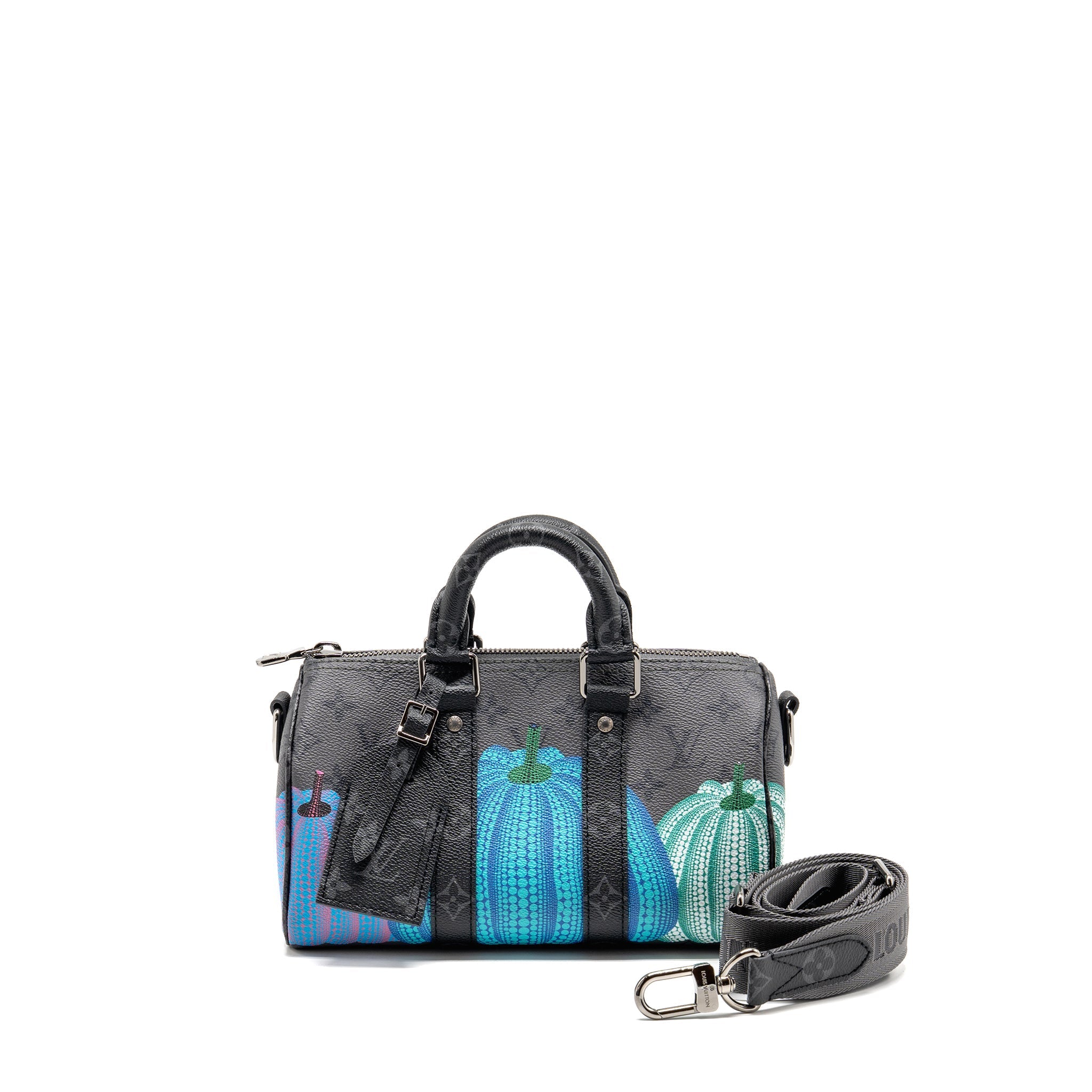 LOUIS VUITTON X YAYOI KUSAMA KEEPALL BANDOULIERE 25 PUMPKIN MULTICOLOURED MONOGRAM CANVAS SHW
