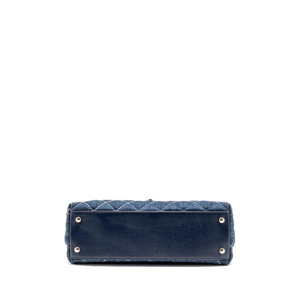 CHANEL MEDIUM COCO HANDLE DENIM/LEATHER BLUE SHW