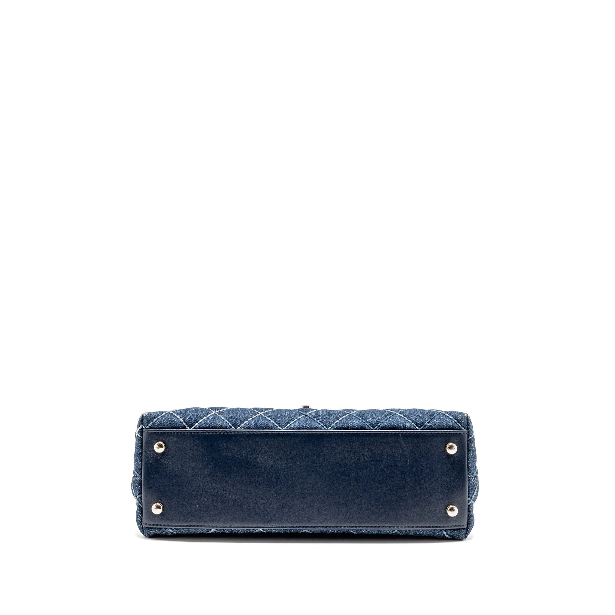 CHANEL MEDIUM COCO HANDLE DENIM/LEATHER BLUE SHW