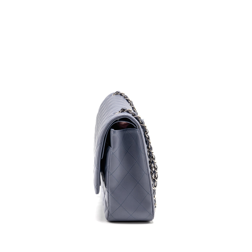 CHANEL MAXI CLASSIC DOUBLE FLAP BAG LAMBSKIN LIGHT PURPLE SHW