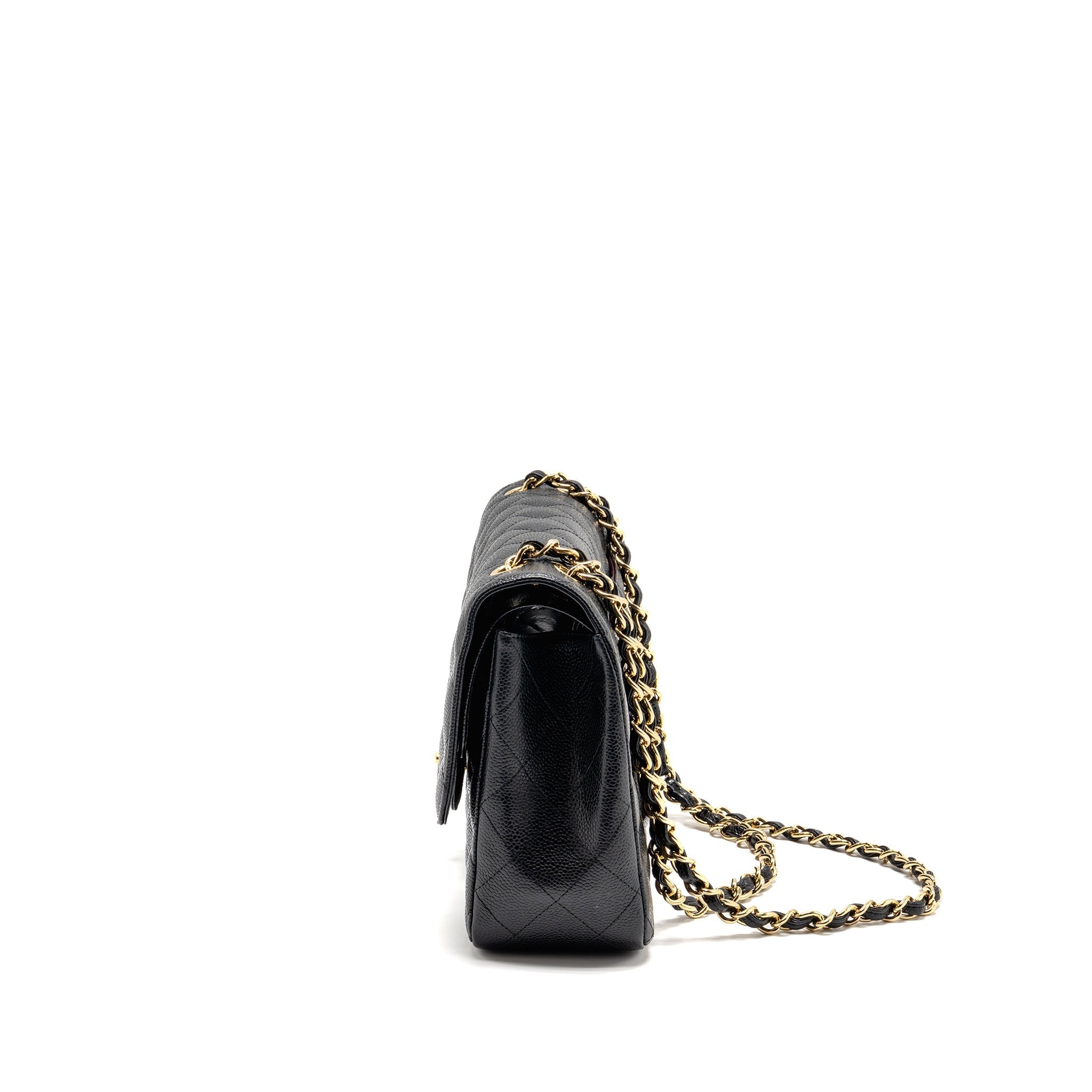 CHANEL JUMBO CLASSIC DOUBLE FLAP BAG CAVIAR BLACK GHW