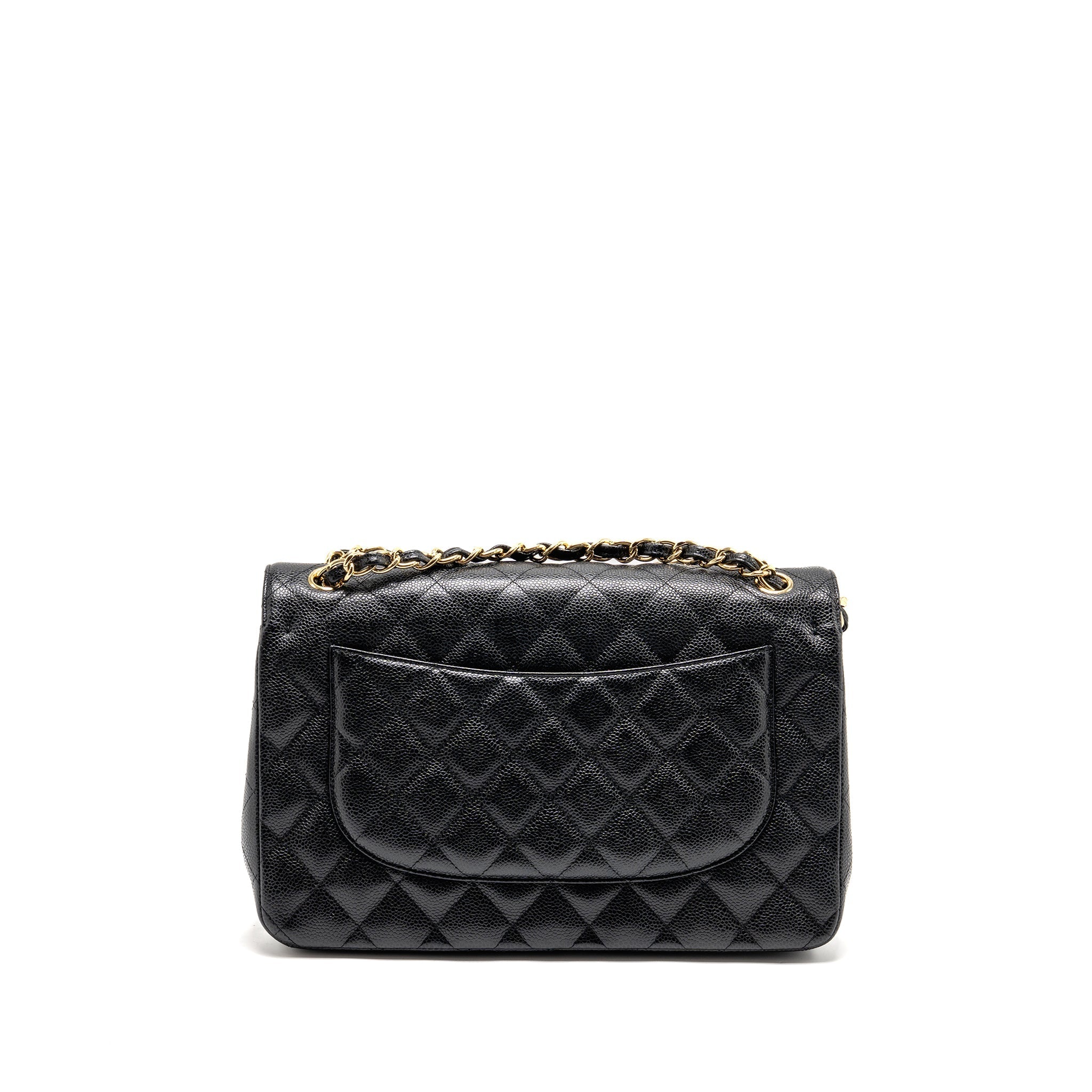 CHANEL JUMBO CLASSIC DOUBLE FLAP BAG CAVIAR BLACK GHW