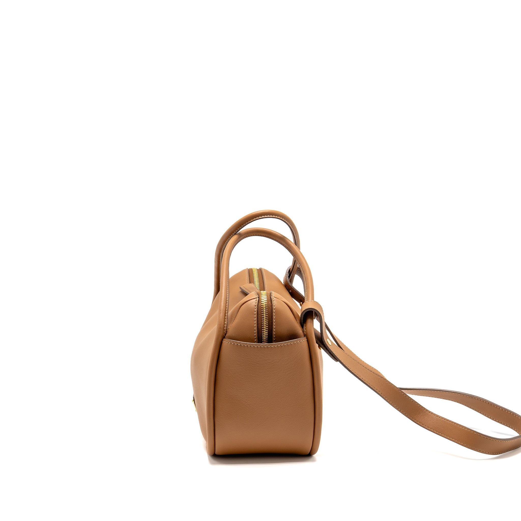 PRADA DARLING HANDBAG CALFSKIN CARAMEL GHW