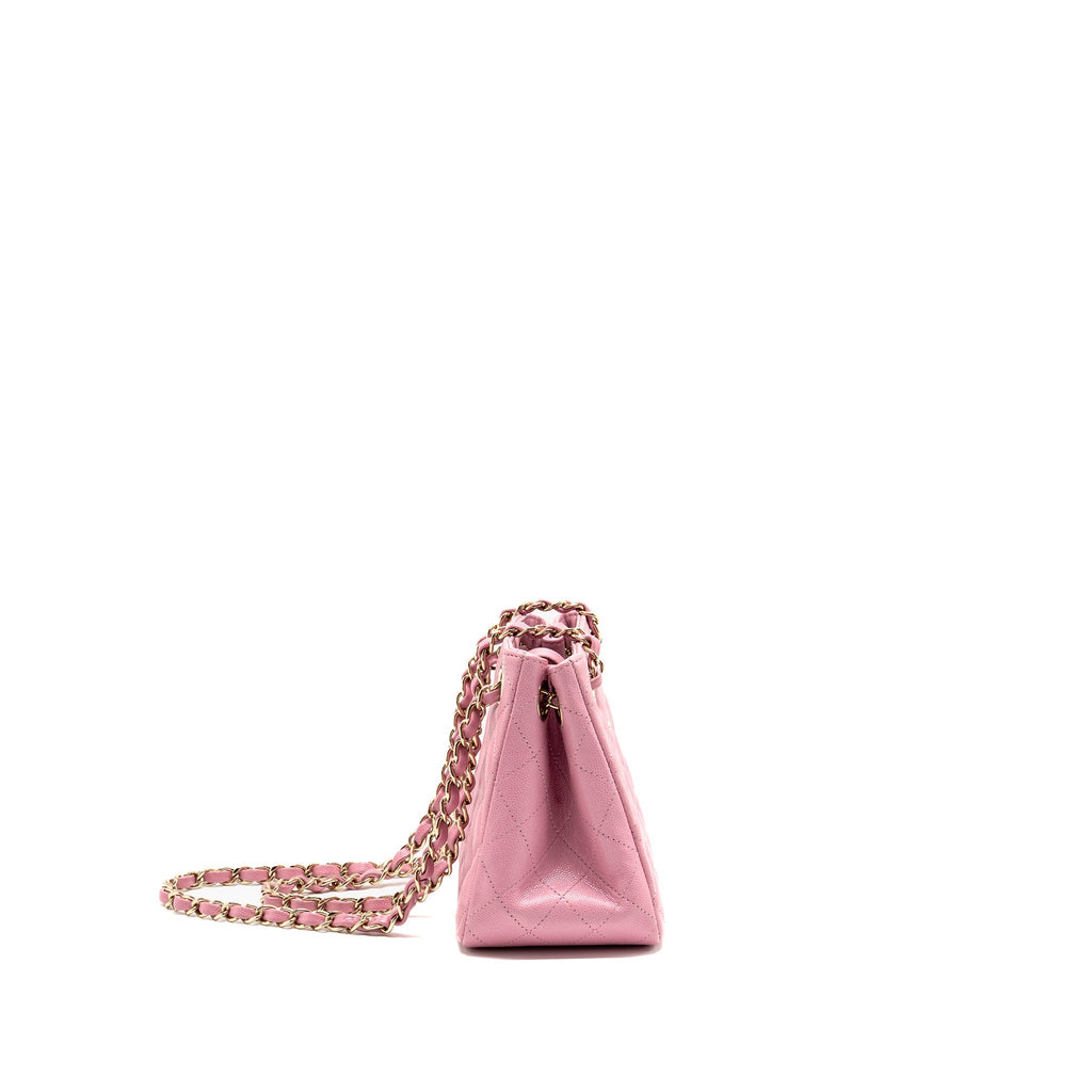 CHANEL MINI BUCKET HOBO BAG CAVIAR PINK LGHW (MICROCHIP)