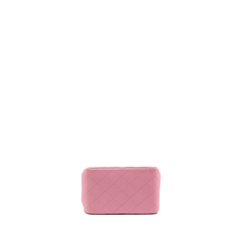 CHANEL MINI BUCKET HOBO BAG CAVIAR PINK LGHW (MICROCHIP)