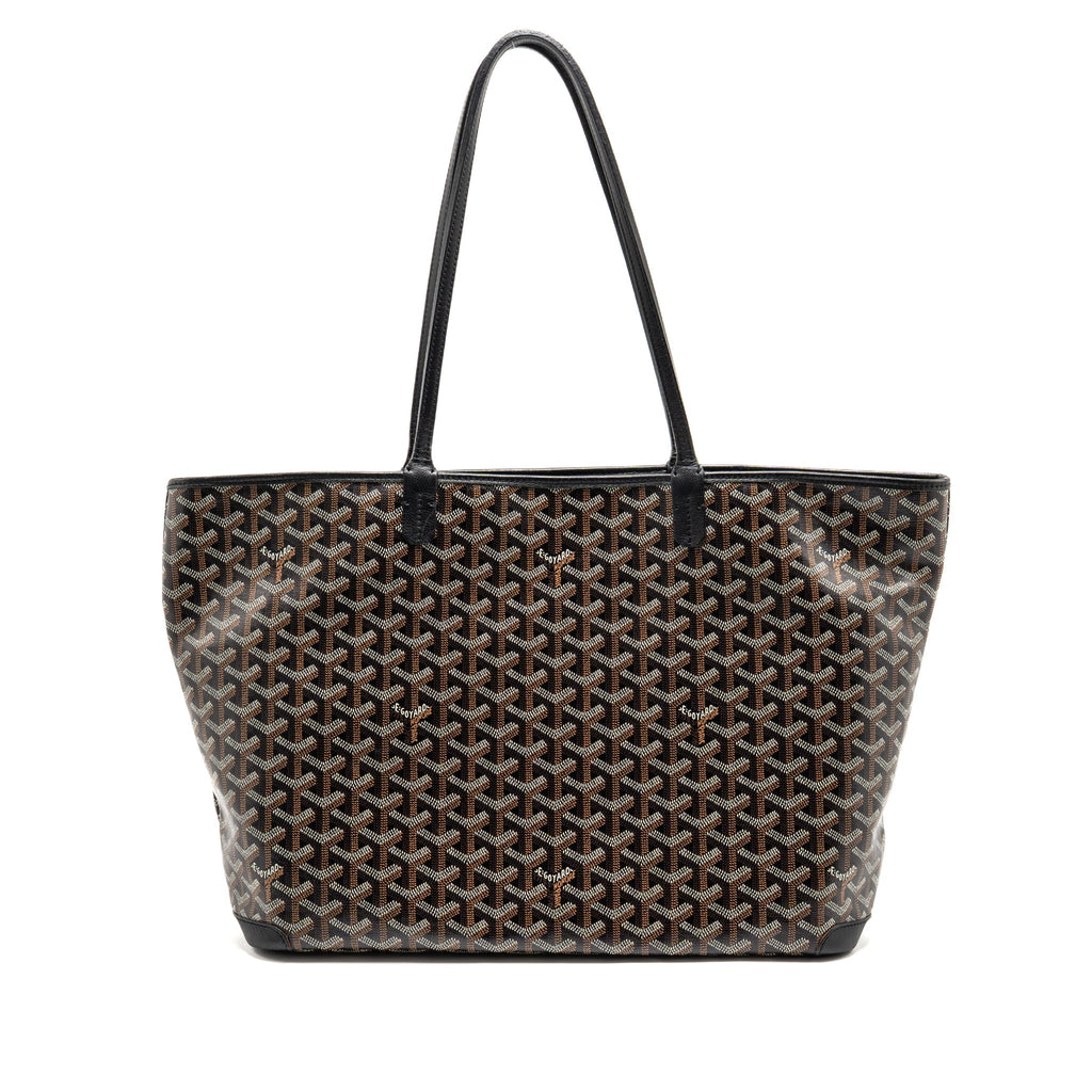 GOYARD ARTOIS BAG PM GOYARDINE CANVAS/CHEVROCHES CALFSKIN BLACK SHW