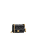 CHANEL COCO LOVE FLAP BAG ADJUSTABLE CHAIN CAVIAR BLACK GHW (MICROCHIP)