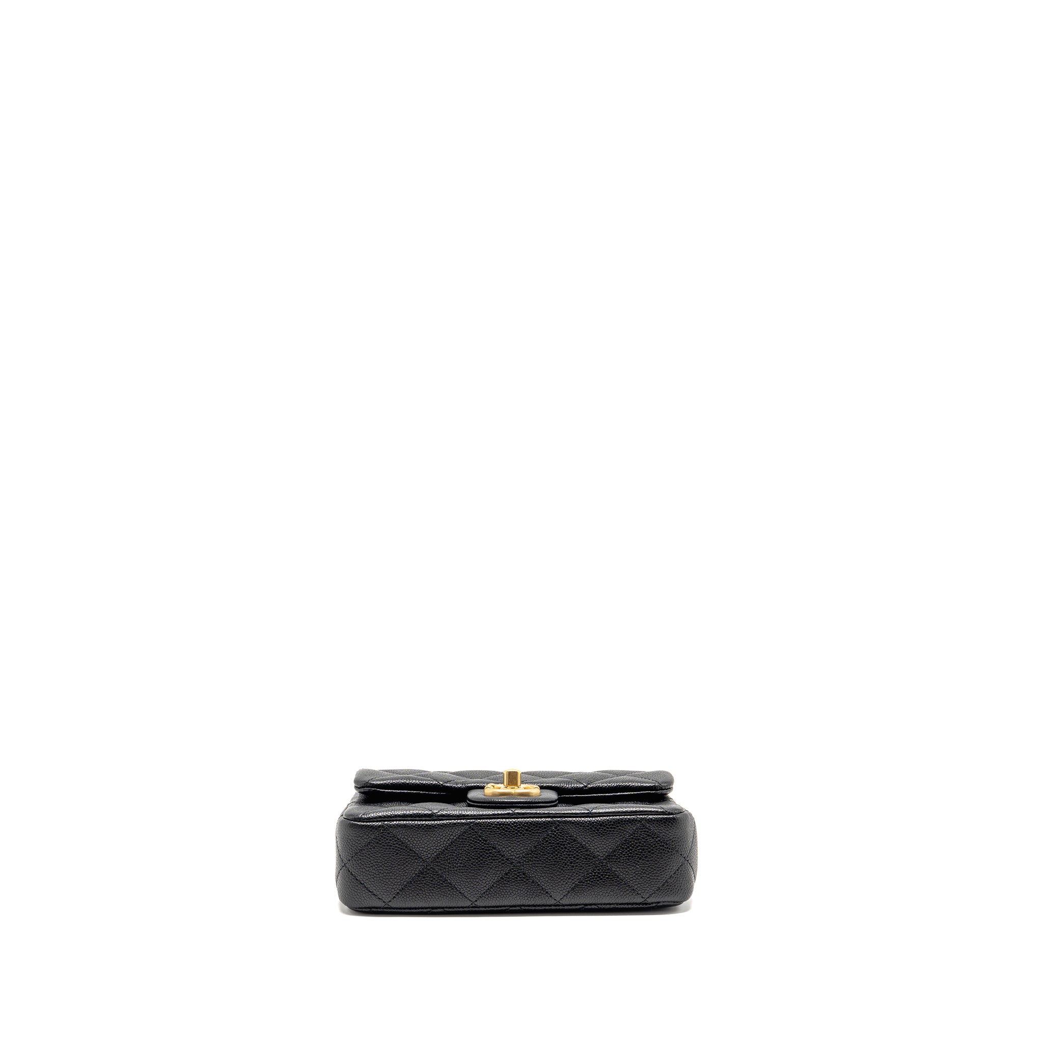 CHANEL COCO LOVE FLAP BAG ADJUSTABLE CHAIN CAVIAR BLACK GHW (MICROCHIP)
