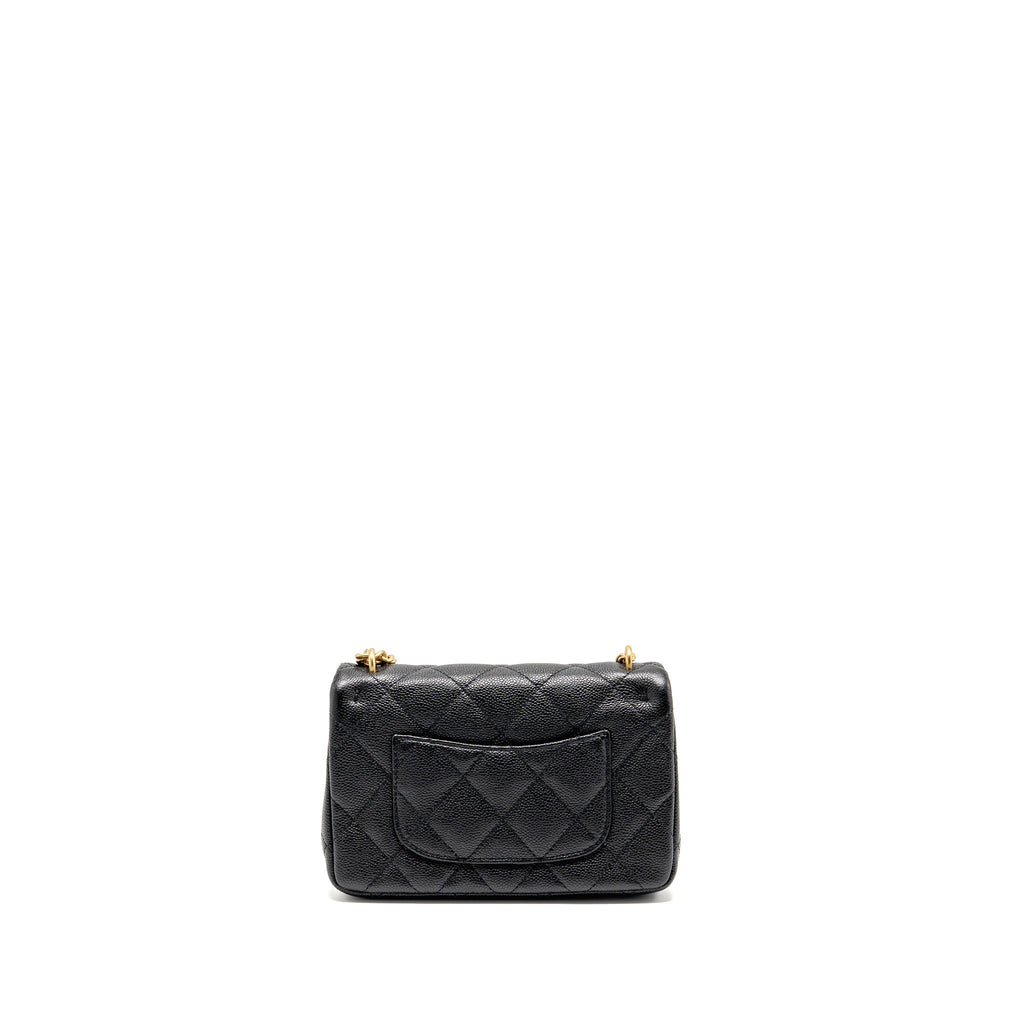 CHANEL COCO LOVE FLAP BAG ADJUSTABLE CHAIN CAVIAR BLACK GHW (MICROCHIP)