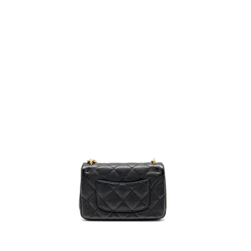 CHANEL COCO LOVE FLAP BAG ADJUSTABLE CHAIN CAVIAR BLACK GHW (MICROCHIP)