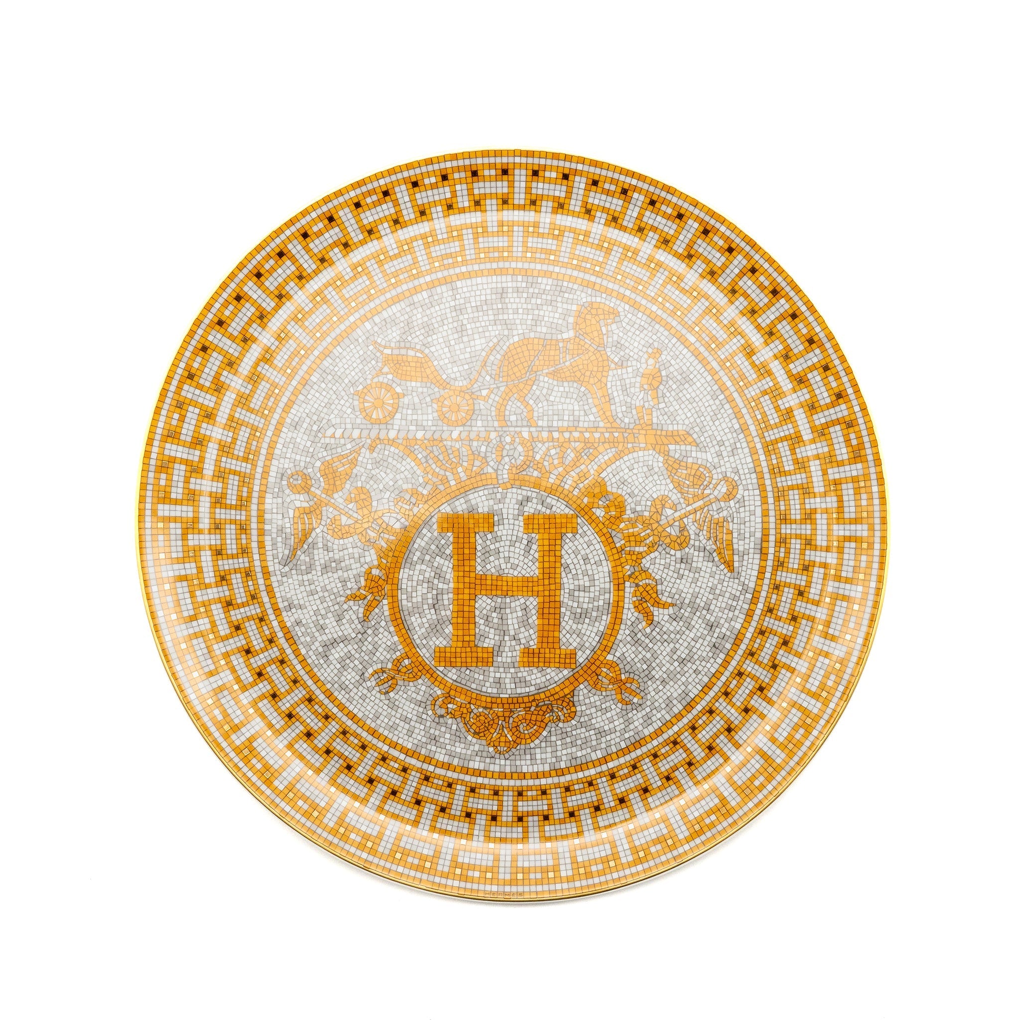 HERMES MOSAIQUE AU 24 GOLD TART PLATTER