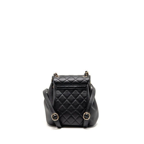 CHANEL MINI DUMA BACKPACK CALFSKIN BLACK LGHW (MICROCHIP)