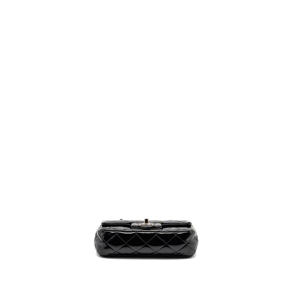 CHANEL CC MINI FLAP BAG PATENT BLACK SHW