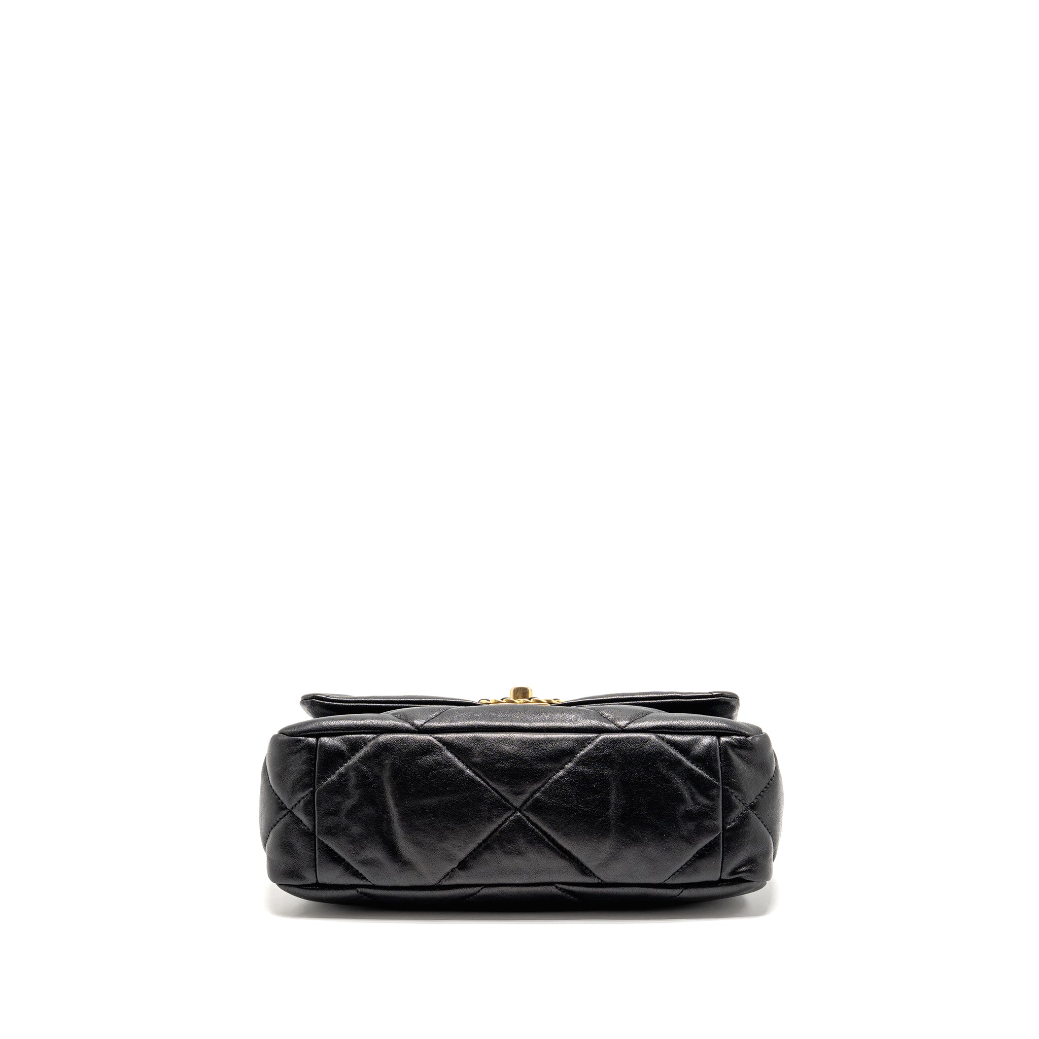 CHANEL SMALL 19 BAG SHINY LAMBSKIN BLACK MULTICOLOUR HARDWARE