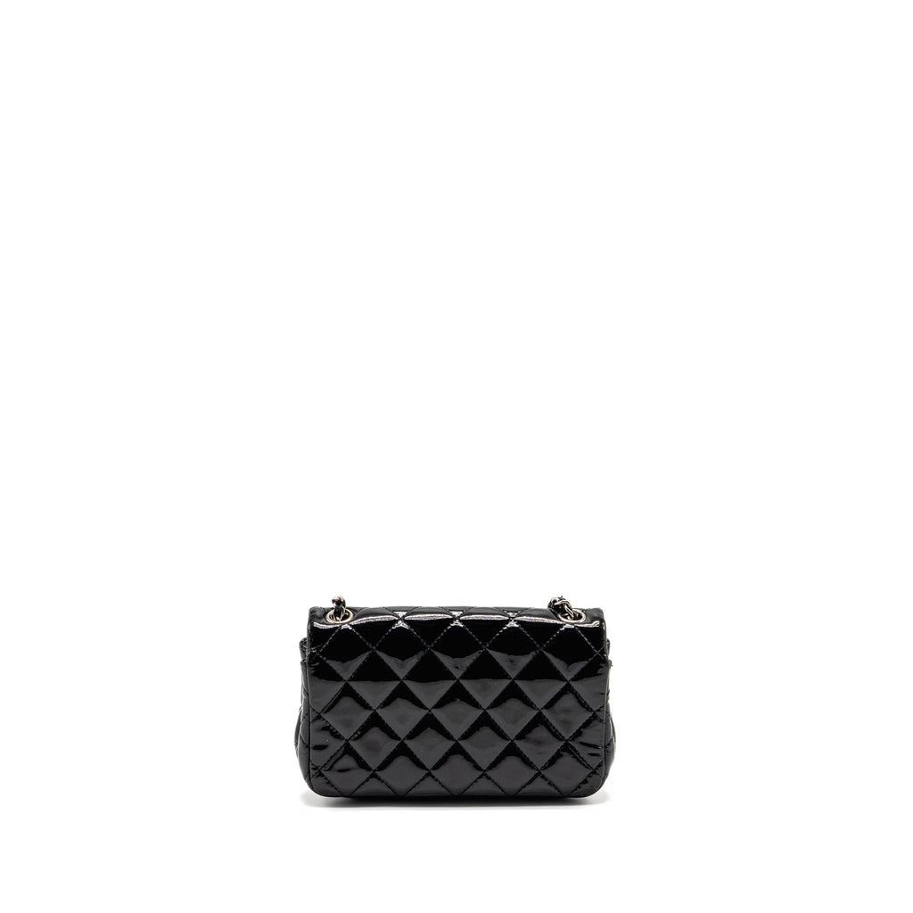 CHANEL CC MINI FLAP BAG PATENT BLACK SHW