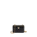 CHANEL SMALL VANITY CLUTCH WITH DETAIL CHAIN CAVIAR BLACK GHW (MICROCHIP)