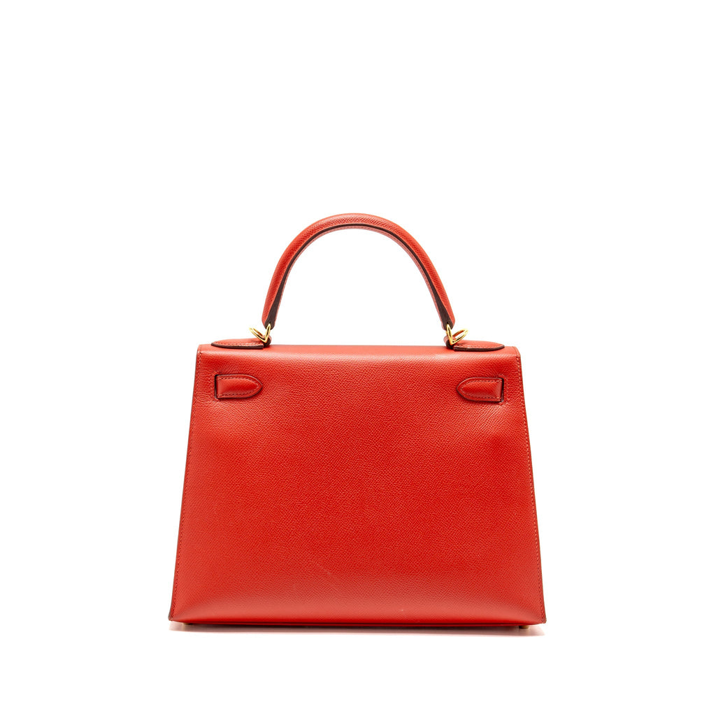 HERMES KELLY 28 EPSOM ROUGE PIVOINE GHW