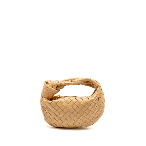 BOTTEGA VENETA MINI JODIE LAMBSKIN BEIGE GHW