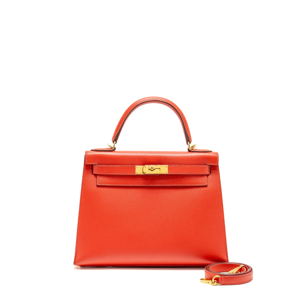 HERMES KELLY 28 EPSOM ROUGE PIVOINE GHW