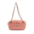 CHANEL CC CAMERA CASE WITH CHAIN LAMBSKIN PINK SHW