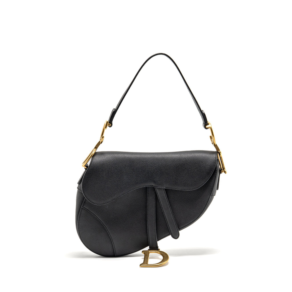 DIOR MEDIUM SADDLE BAG CALFSKIN BLACK GHW