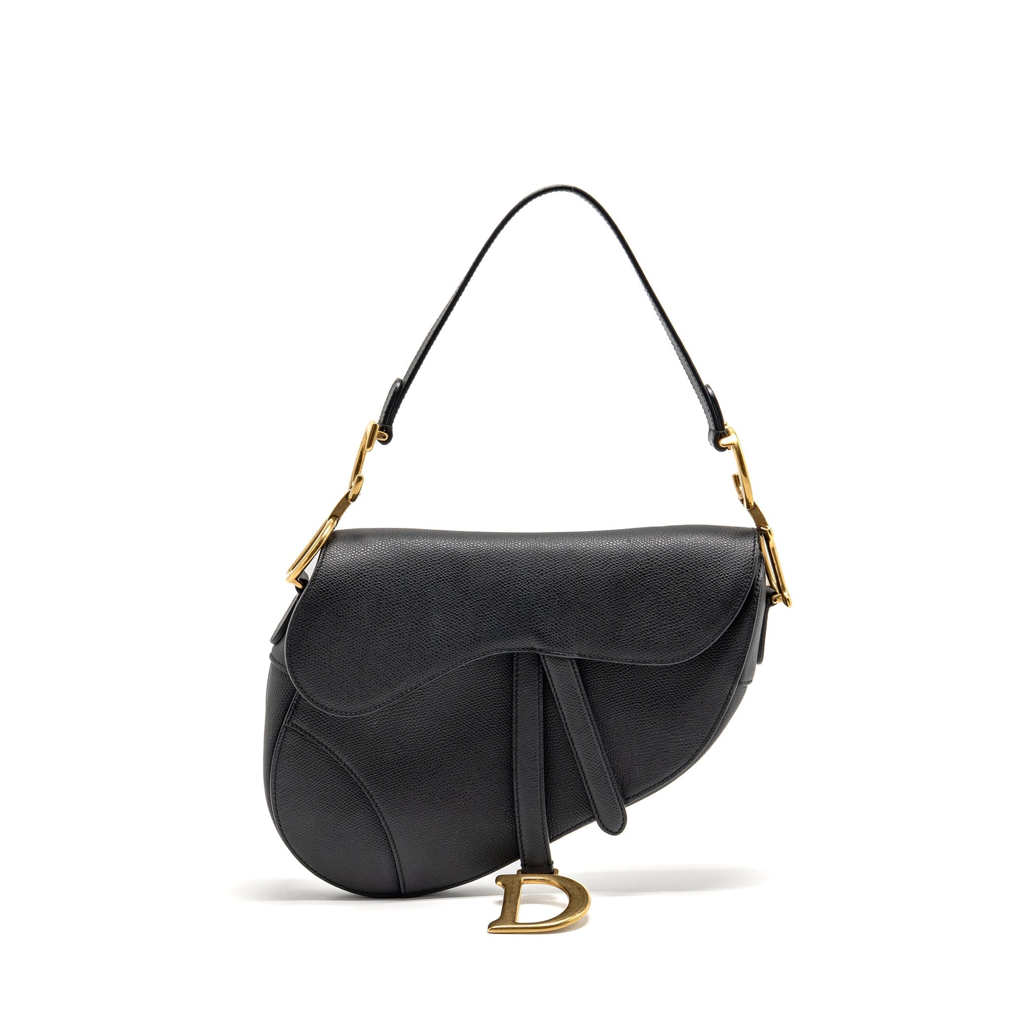 DIOR MEDIUM SADDLE BAG CALFSKIN BLACK GHW