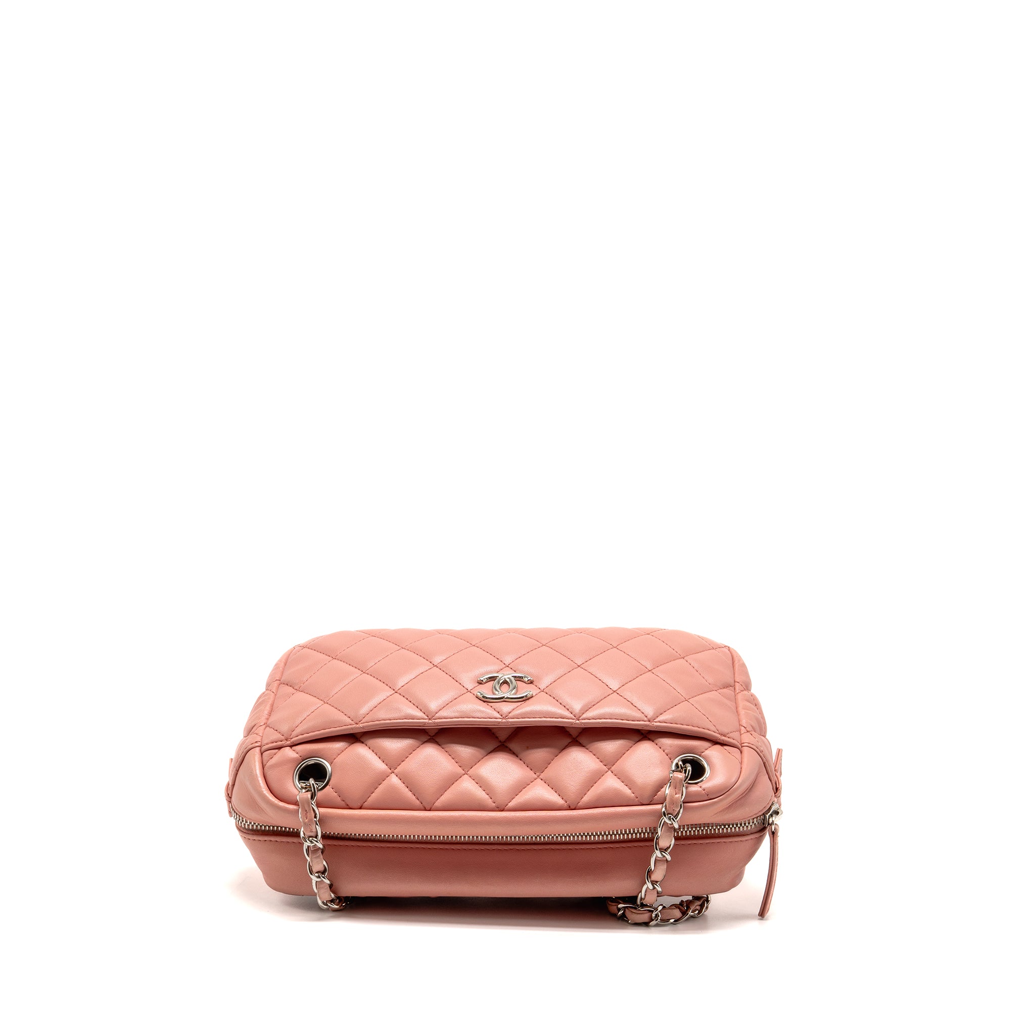 CHANEL CC CAMERA CASE WITH CHAIN LAMBSKIN PINK SHW