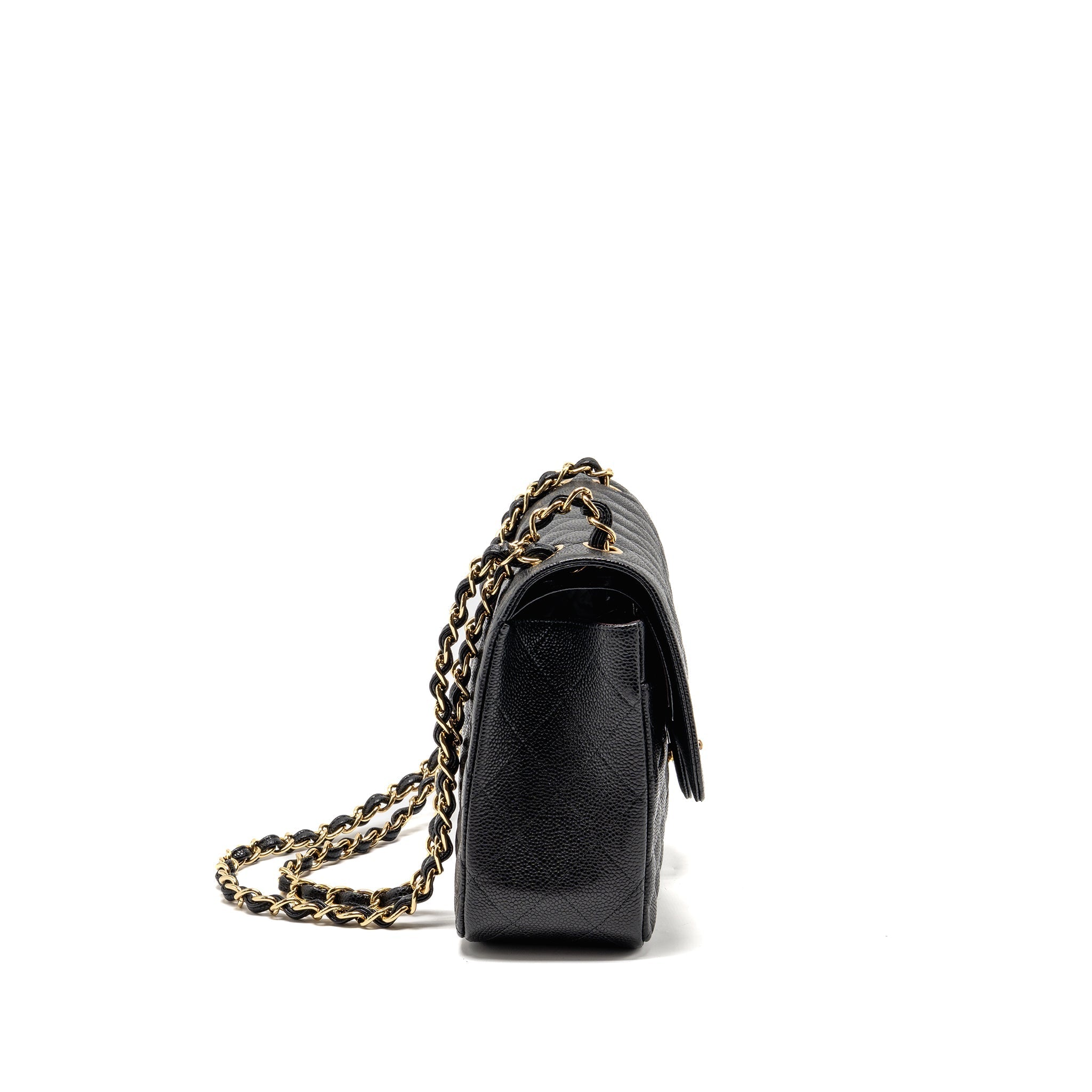 CHANEL JUMBO CLASSIC DOUBLE FLAP BAG CAVIAR BLACK GHW