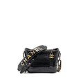 CHANEL SMALL GABRIELLE HOBO BAG WITH TOP HANDLE CROC-EMBOSSED CALFSKIN BLACK MULTICOLOURED HARDWARE