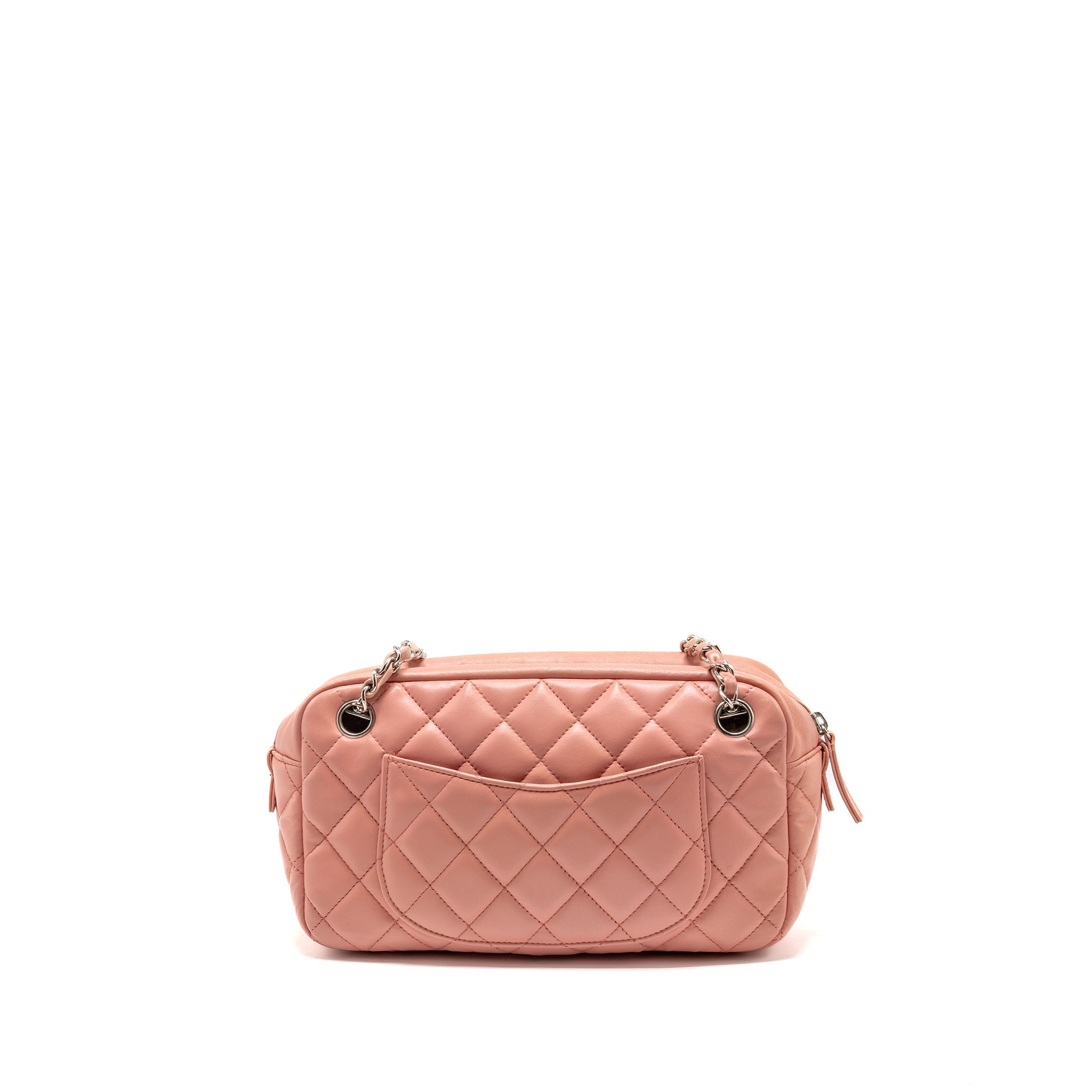 CHANEL CC CAMERA CASE WITH CHAIN LAMBSKIN PINK SHW