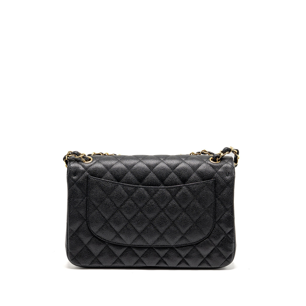CHANEL JUMBO CLASSIC DOUBLE FLAP BAG CAVIAR BLACK GHW