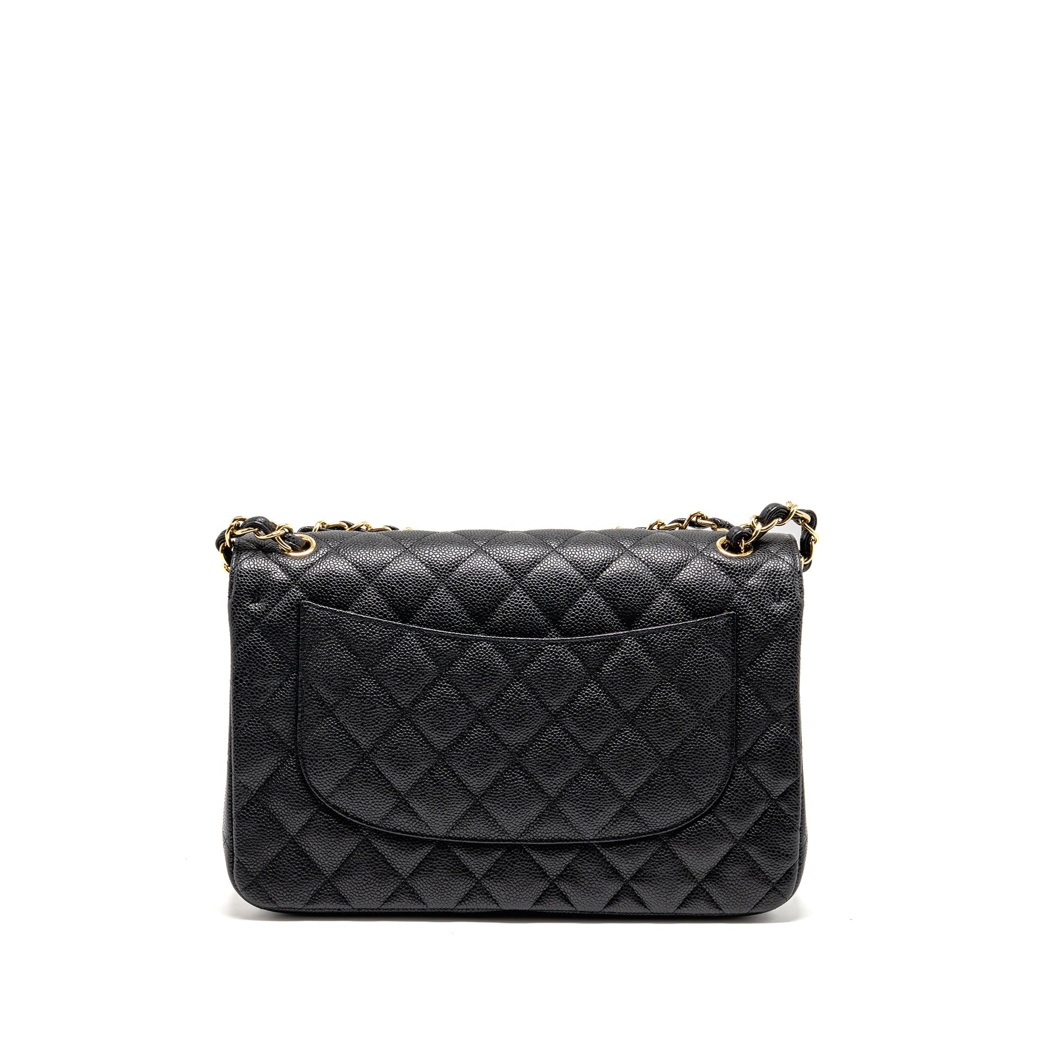CHANEL JUMBO CLASSIC DOUBLE FLAP BAG CAVIAR BLACK GHW