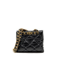 CHANEL QUILTED DOUBLE CHAIN SHOPPING TOTE BAG LAMBSKIN BLACK GHW (MICROCHIP)