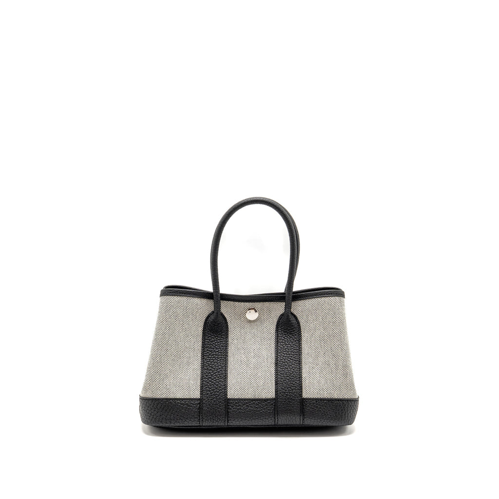 HERMES NEO GARDEN PARTY 23 NEGONDA/CANVAS ECRU/NOIR SHW