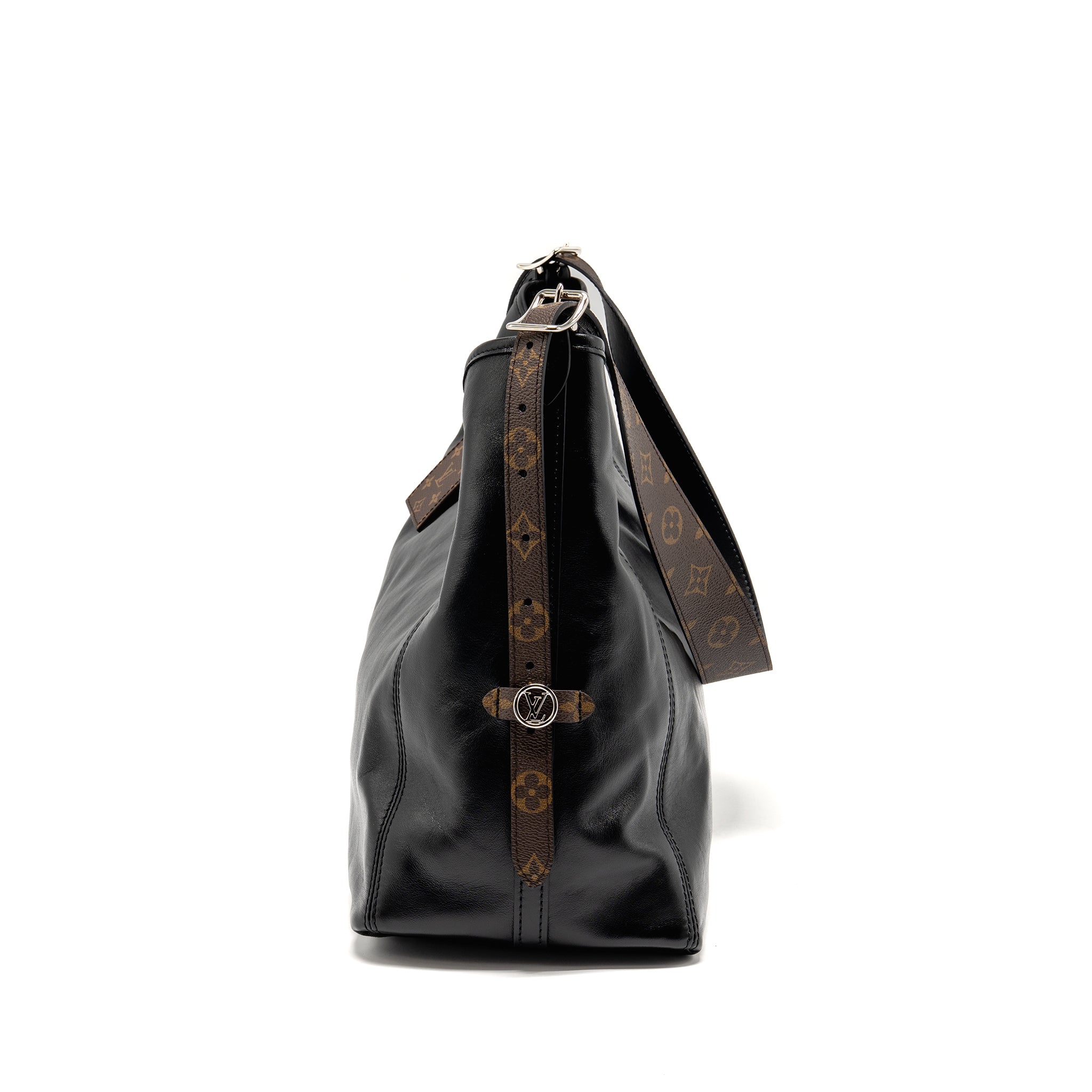 LOUIS VUITTON CARRYALL VIBE MM LAMBSKIN/MONOGRAM CANVAS BLACK SHW