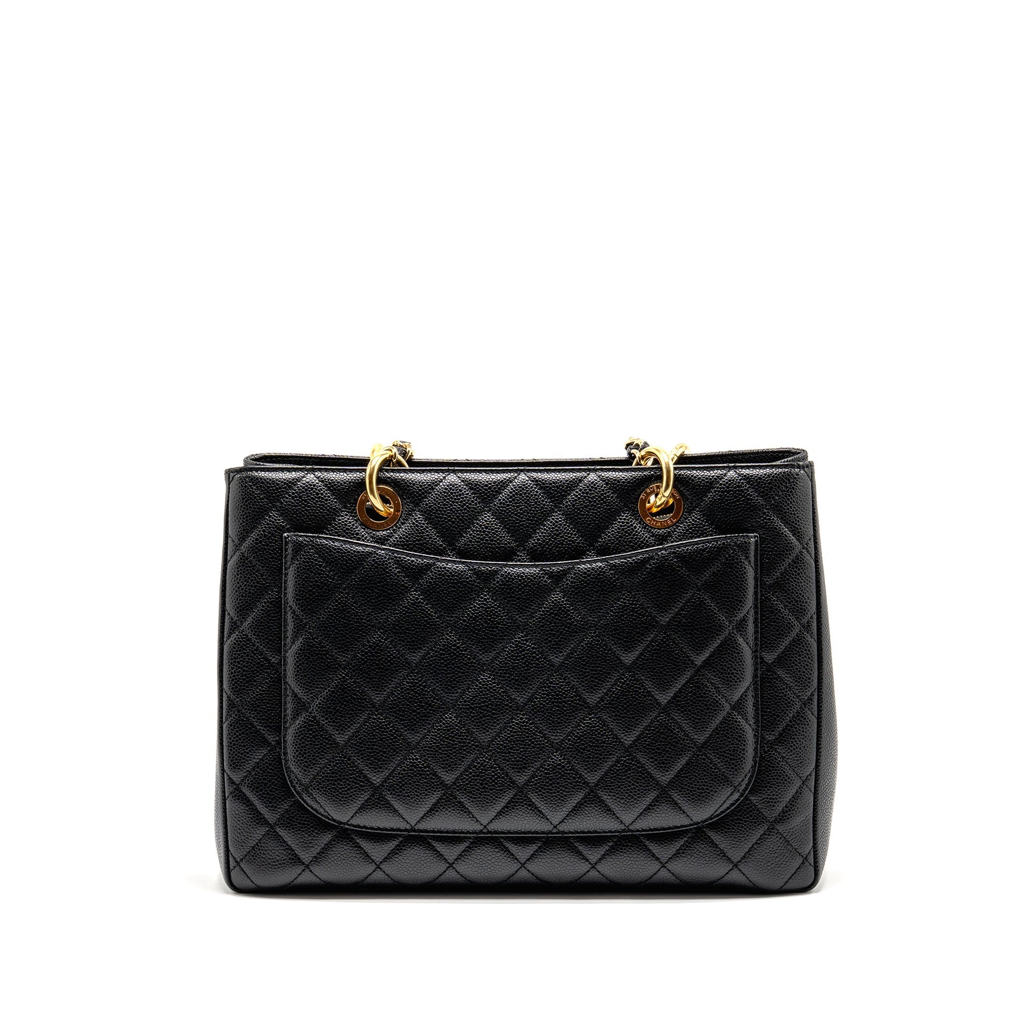 CHANEL GRAND SHOPPING TOTE BAG CAVIAR BLACK GHW