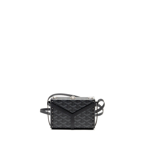 GOYARD MINAUDIERE TRUNK BAG GOYARDINE CANVAS BLACK SHW