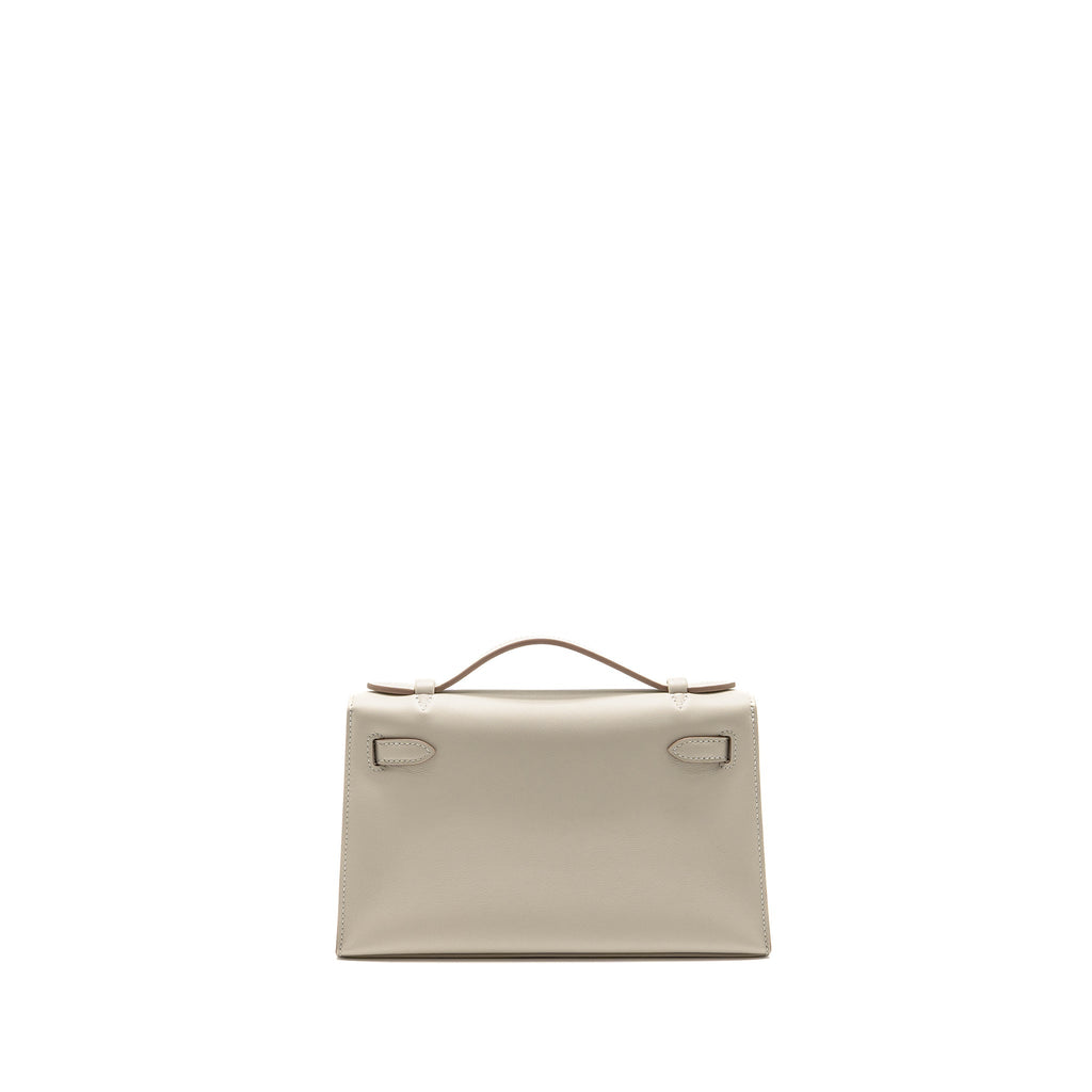 HERMES KELLY POCHETTE SWIFT GRIS PERLE SHW