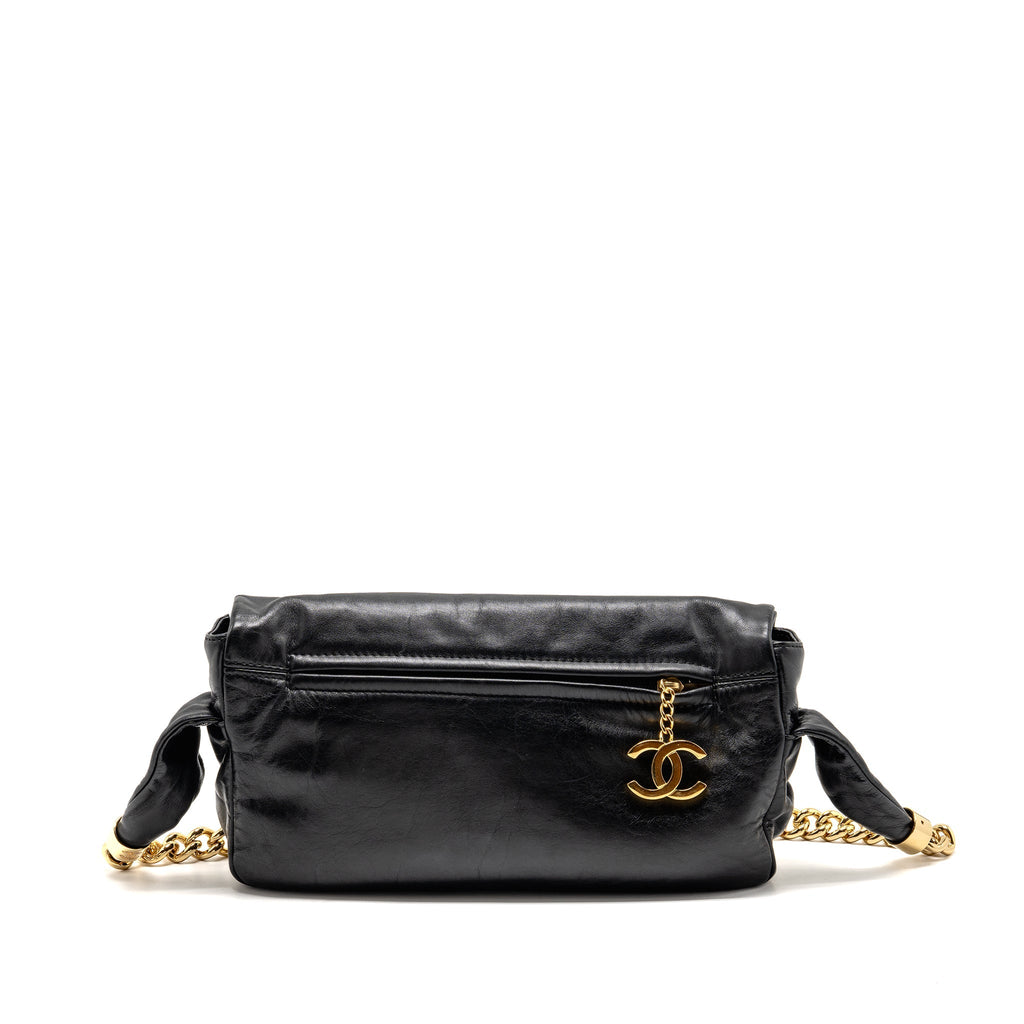 CHANEL RODEO DRIVE FLAP BAG CALFSKIN BLACK GHW