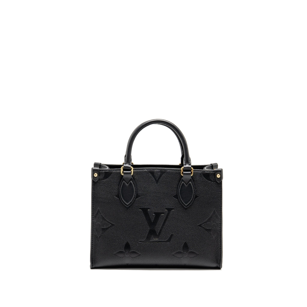 LOUIS VUITTON ONTHEGO PM MONOGRAM EMPREINTE LEATHER BLACK GHW