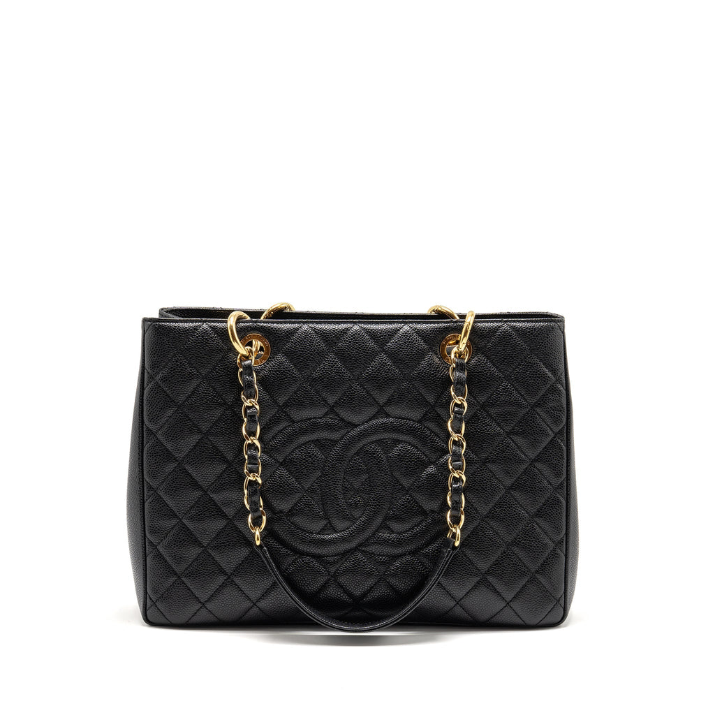 CHANEL GRAND SHOPPING TOTE BAG CAVIAR BLACK GHW