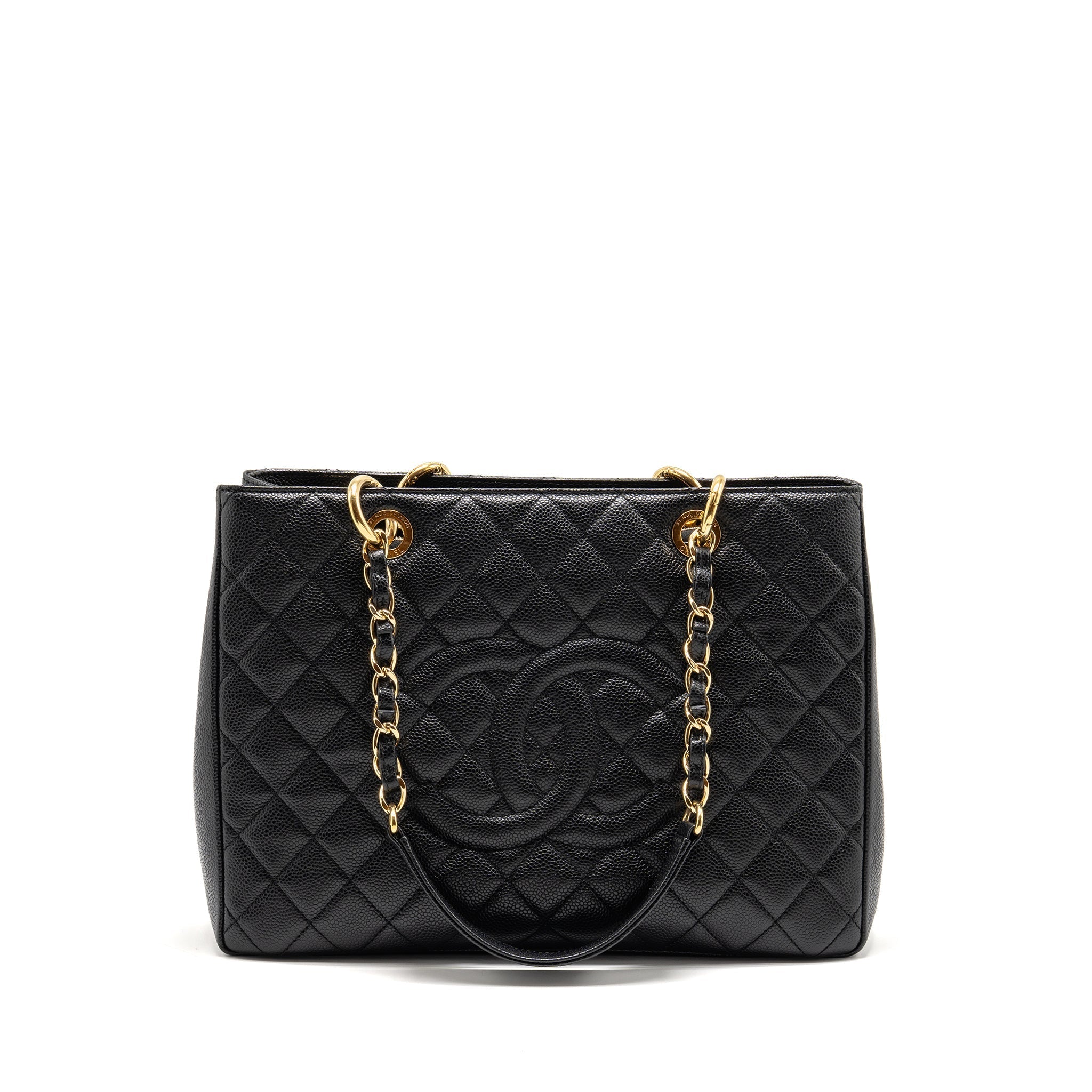 CHANEL GRAND SHOPPING TOTE BAG CAVIAR BLACK GHW