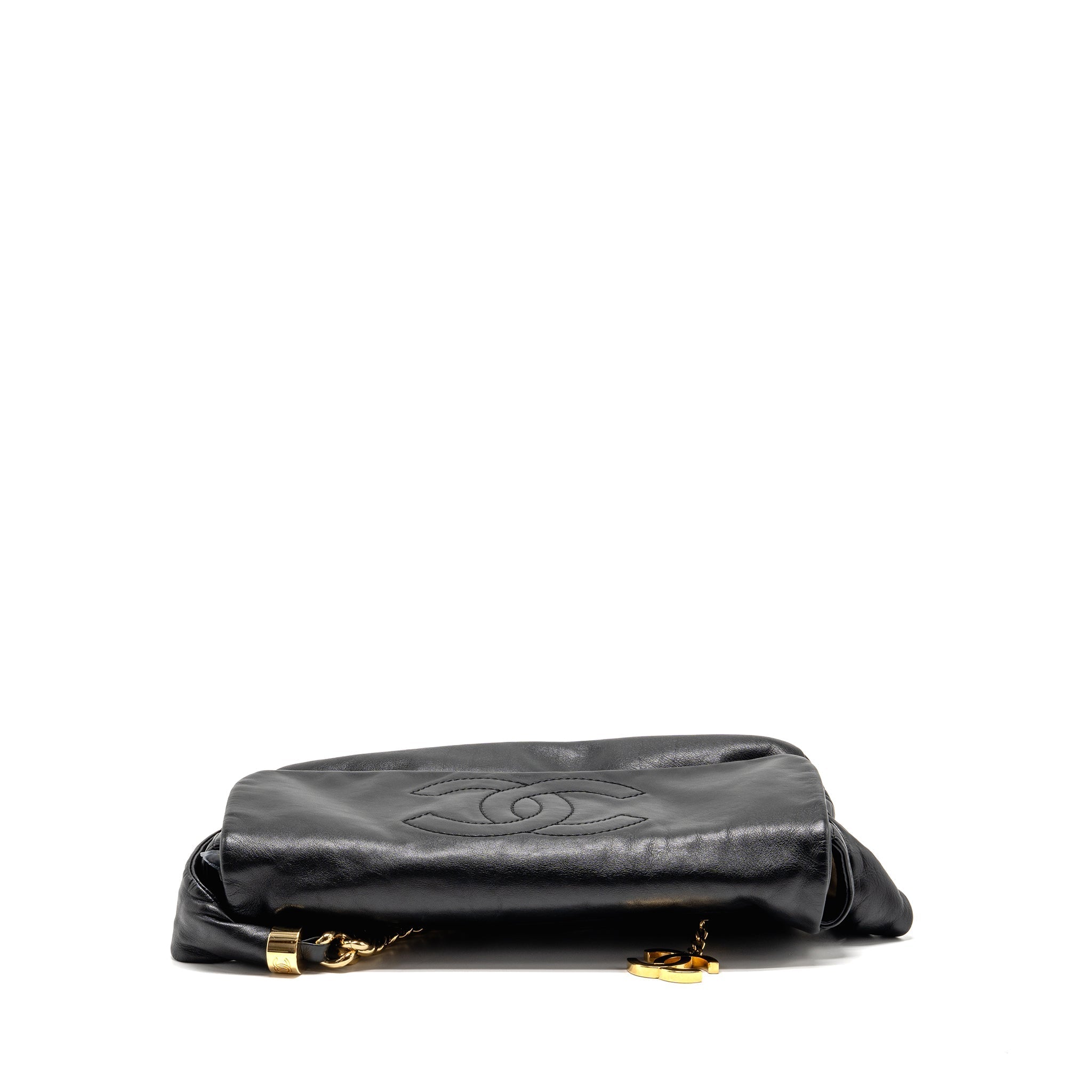 CHANEL RODEO DRIVE FLAP BAG CALFSKIN BLACK GHW