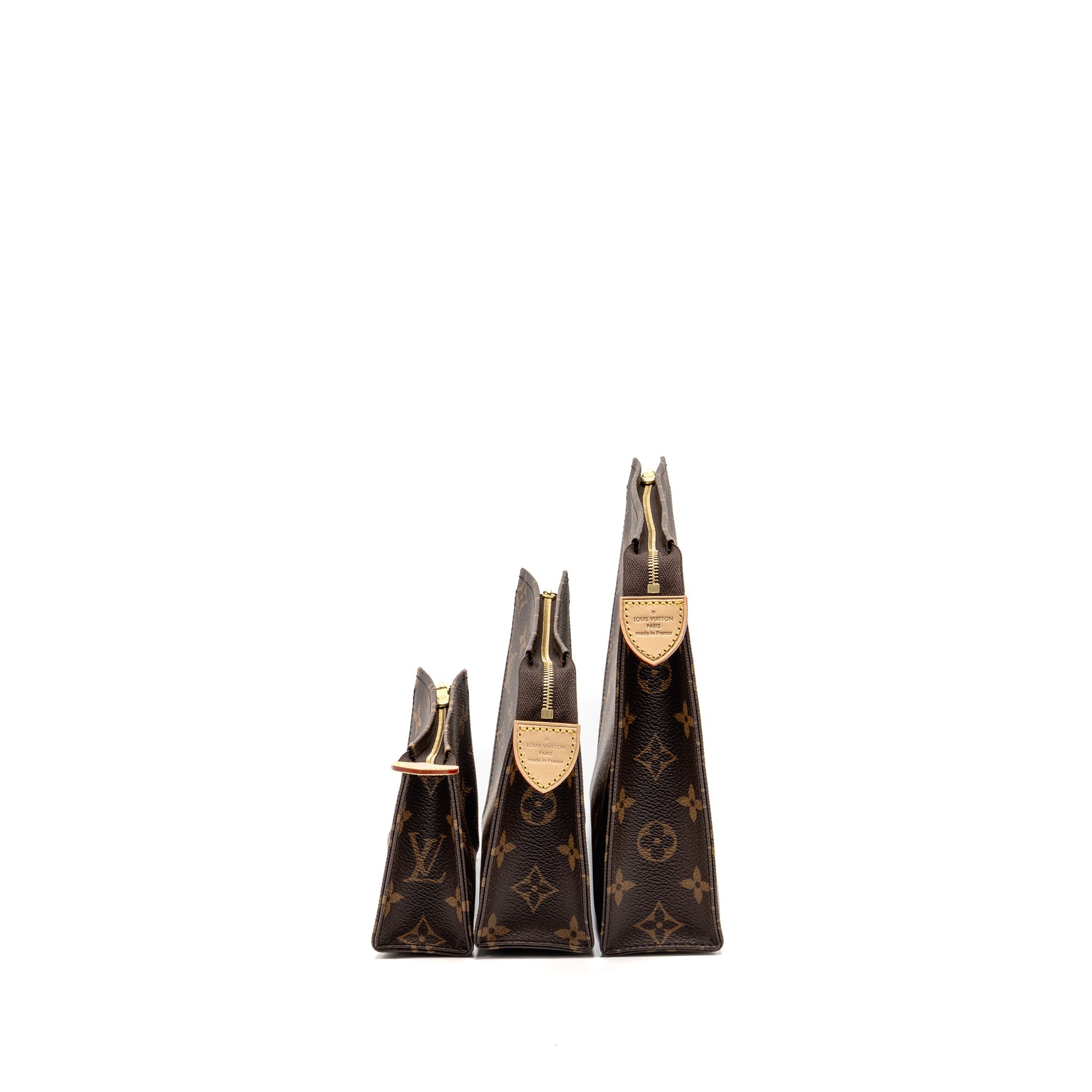 LOUIS VUITTON TRIO TOILET POUCH MONOGRAM CANVAS GHW
