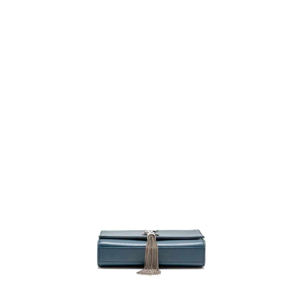 SAINT LAURENT/YSL SMALL KATE BAG WITH TASSEL CAFLSKIN BLUE SHW