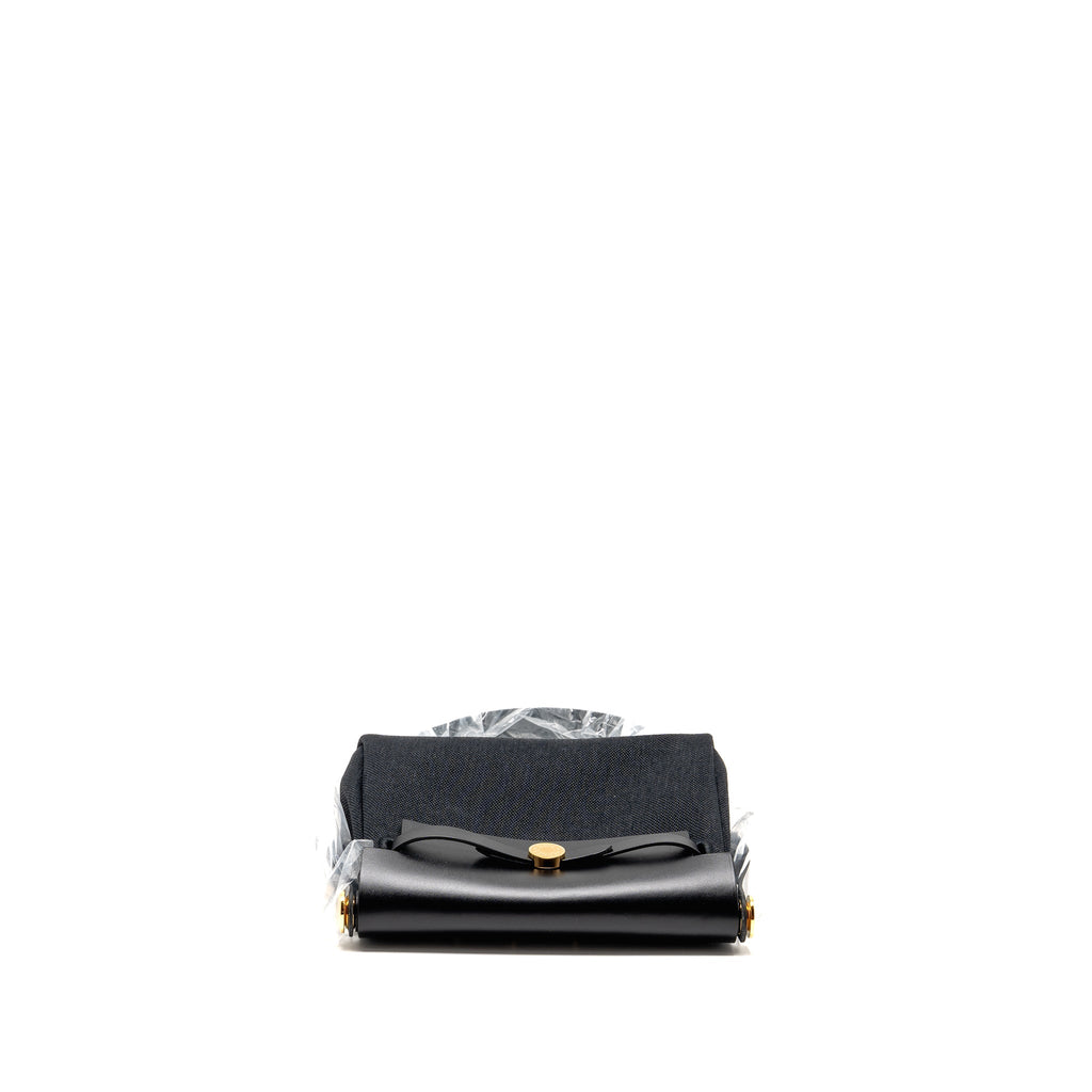 HERMES HERBAG MINI CANVAS / HUNTER LEATHER BLACK GHW