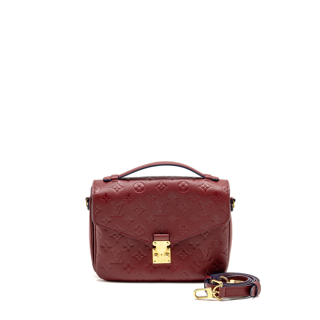 LOUIS VUITTON POCHETTE MÉTIS MONOGRAM EMPREINTE DARK RED GHW
