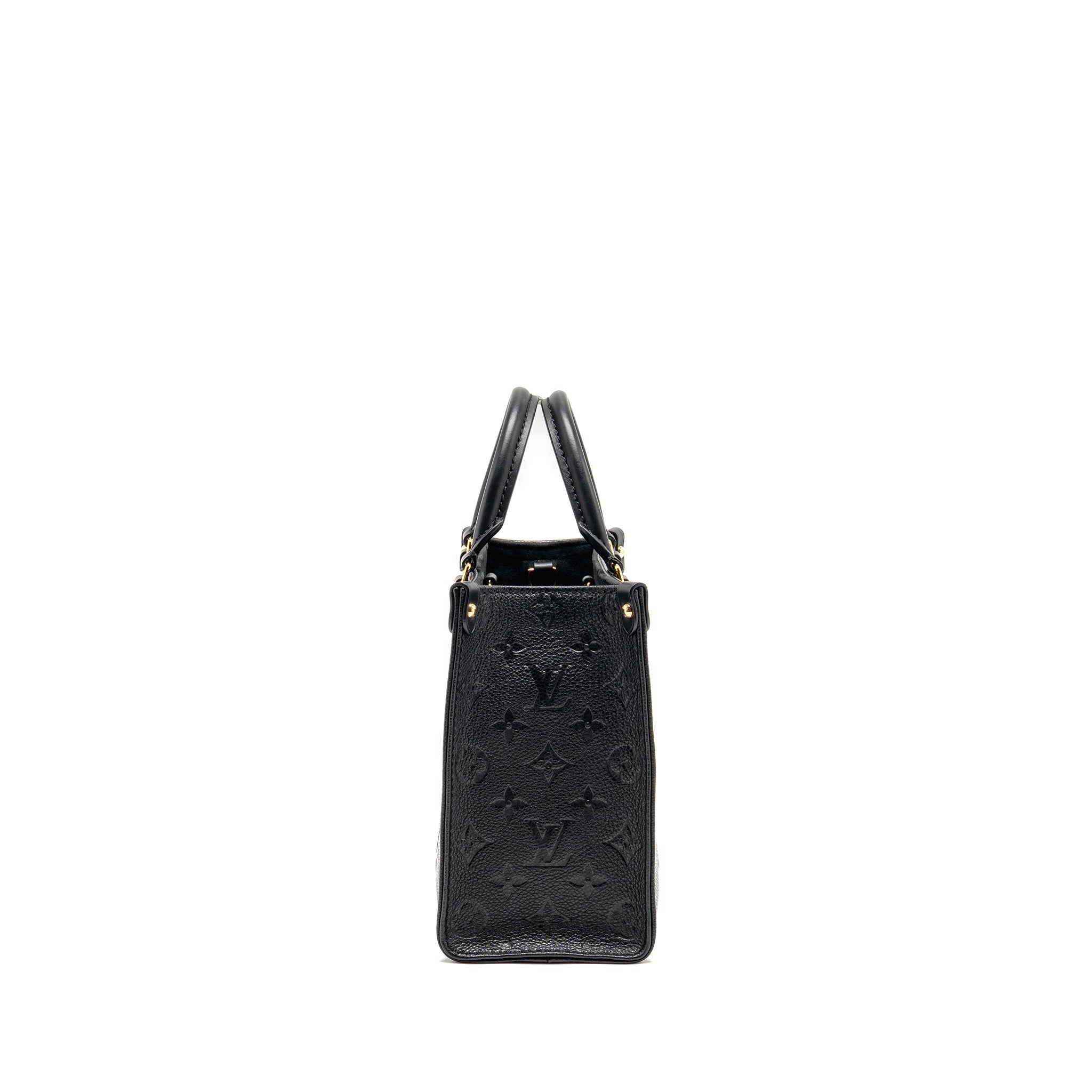 LOUIS VUITTON ONTHEGO PM MONOGRAM EMPREINTE LEATHER BLACK GHW
