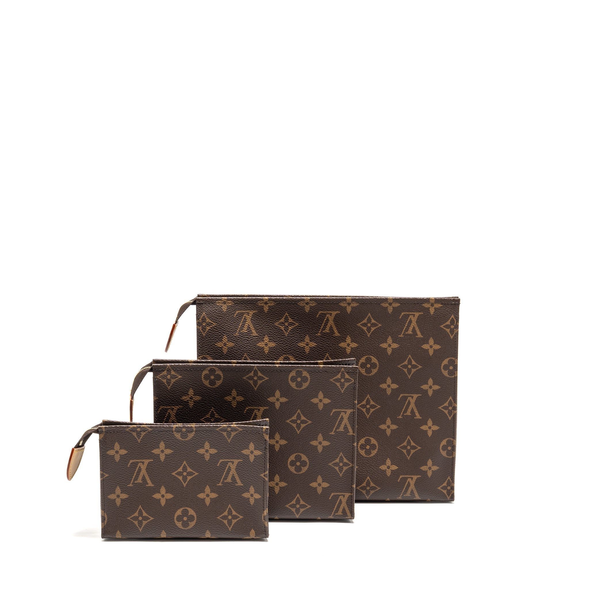 LOUIS VUITTON TRIO TOILET POUCH MONOGRAM CANVAS GHW
