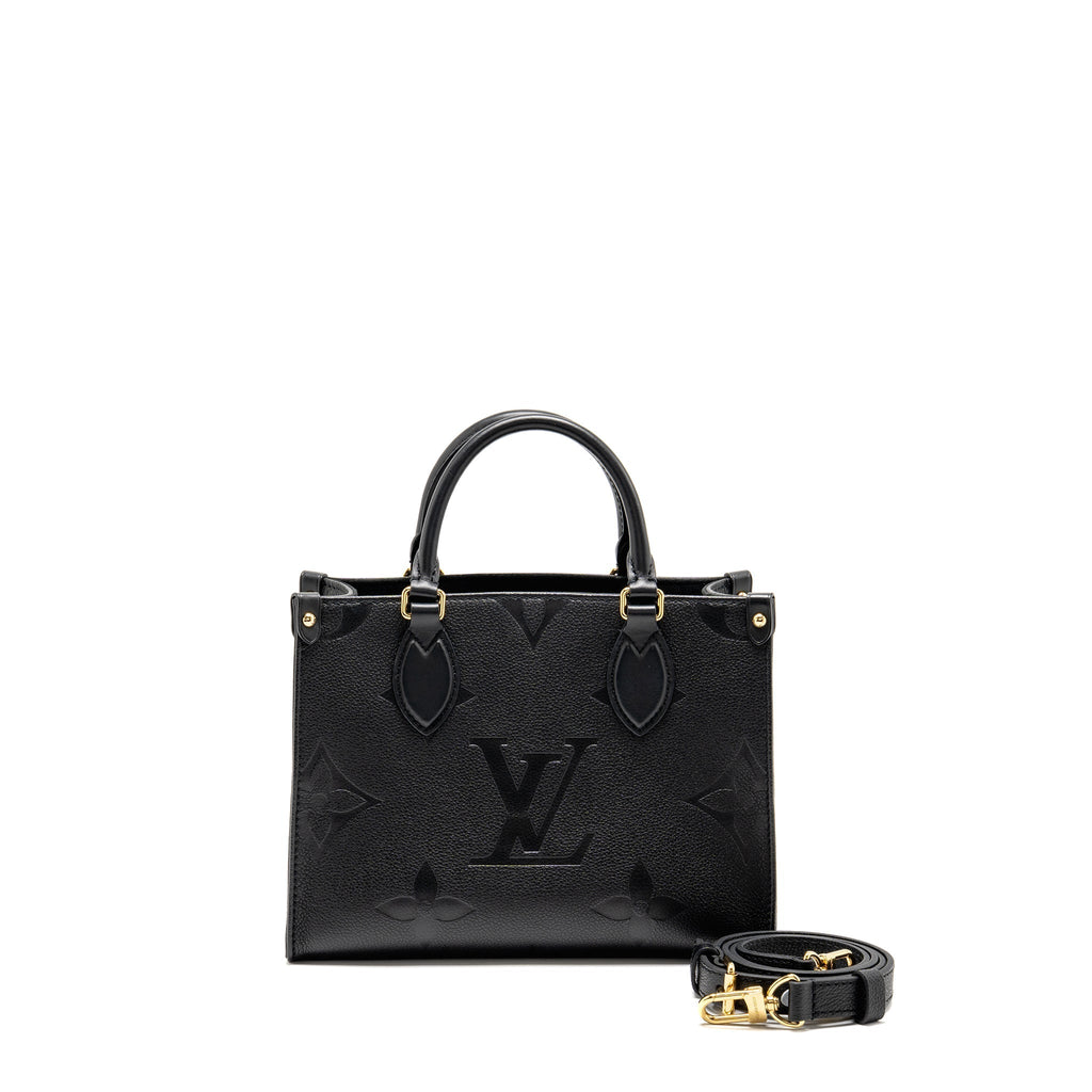 LOUIS VUITTON ONTHEGO PM MONOGRAM EMPREINTE LEATHER BLACK GHW
